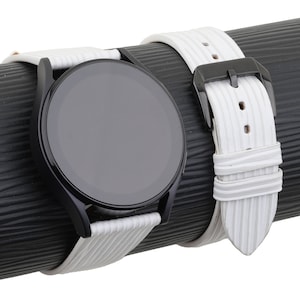 Handmade White Epi leather Samsung watch band compatible with Samsung Galaxy Watch 3 4 5 6 Active 1 2 Band Men Women
