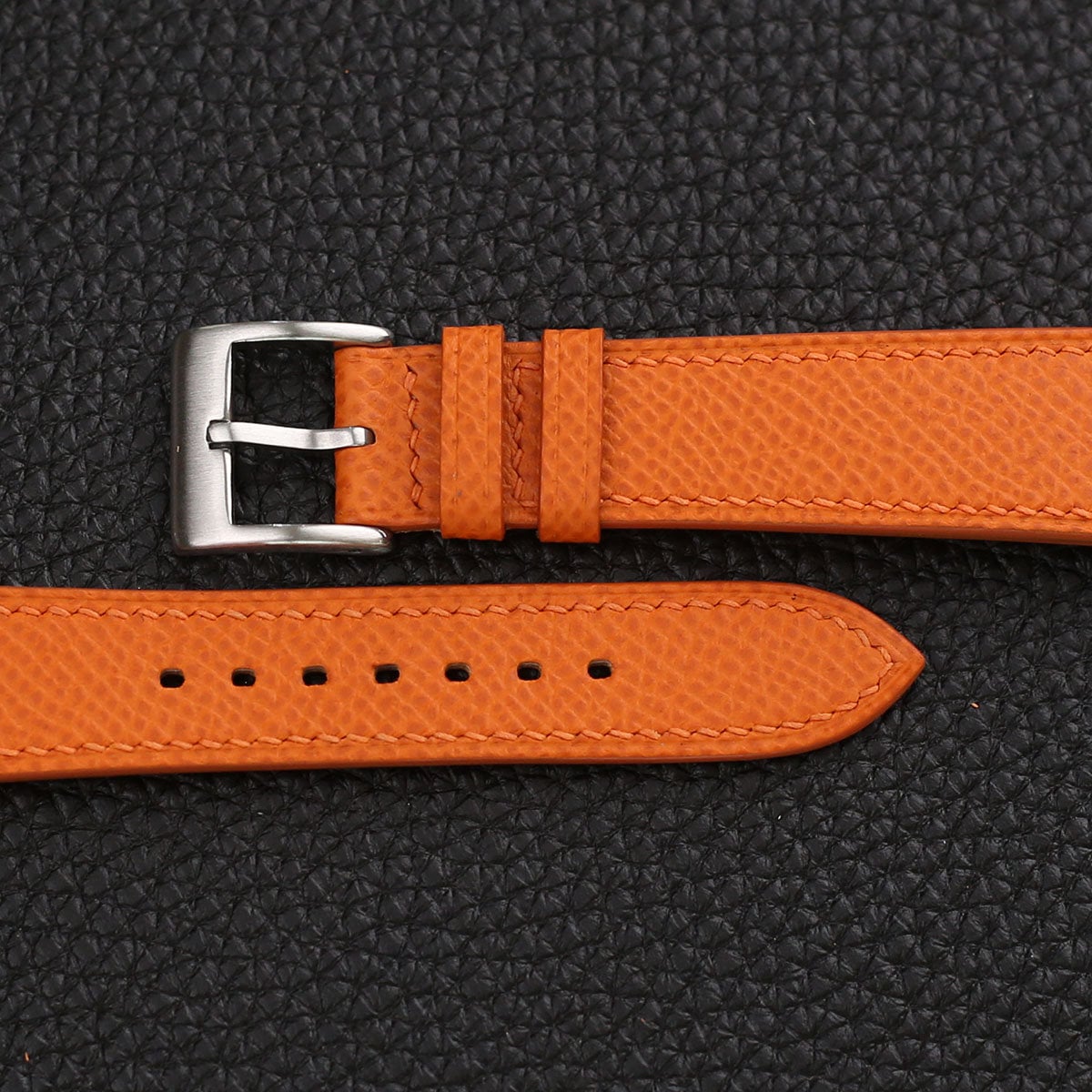 Pin & Buckle  Epsom Leather Apple Watch Band - Royal Orange