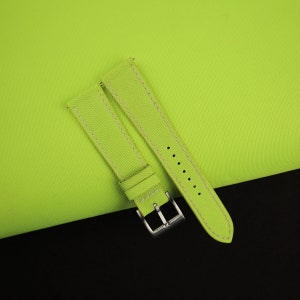 Handdn Watchstraps Handmade Slim Sailcloth Watch Strap Neol Green, Sailcloth Neol Green Strap Bands 18mm 20mm 22mm Customize any size
