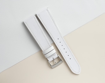 White Sailcloth Rubber Watch Strap, Handmade Rubber Bands 16mm 19mm 18mm 20mm 22mm 23mm