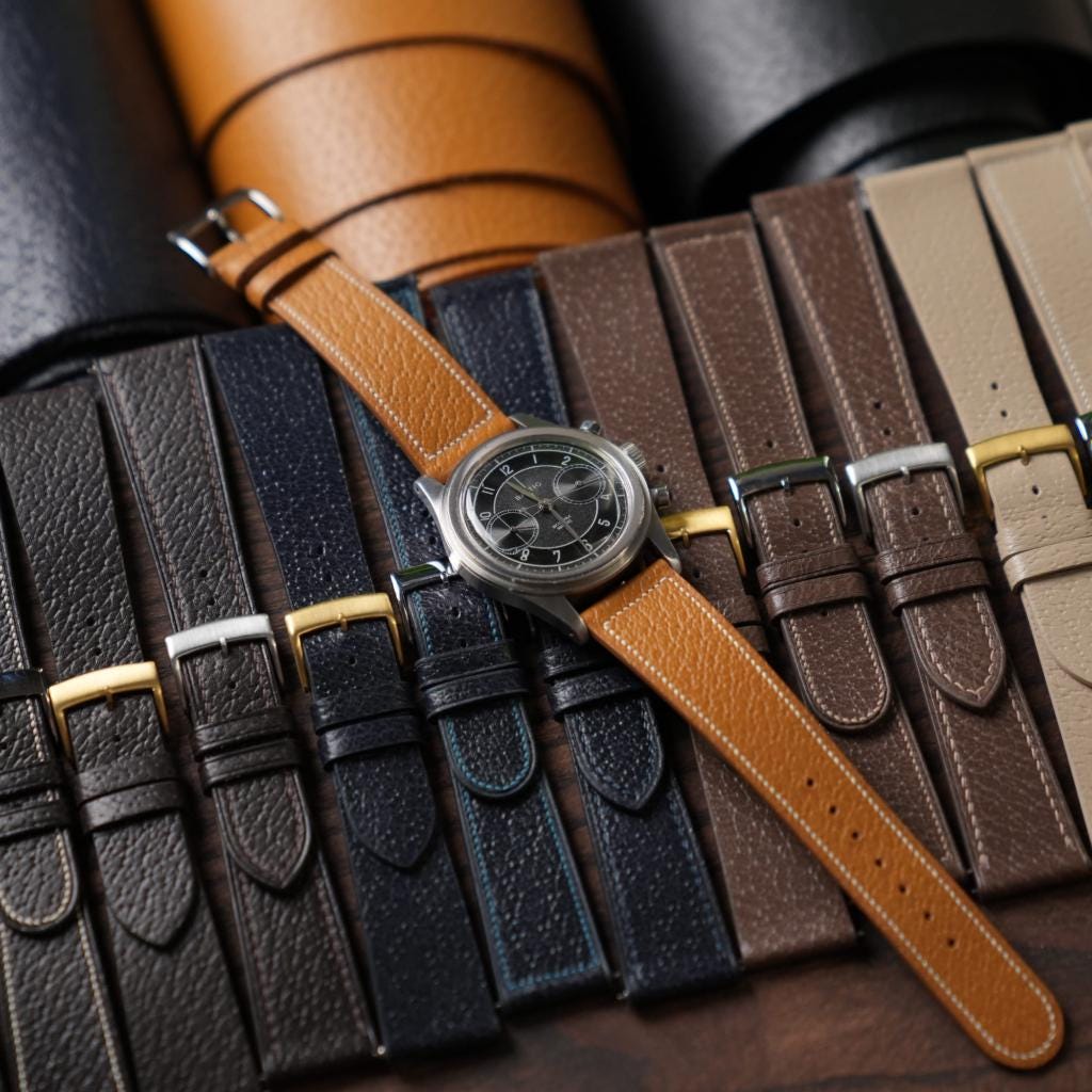 Bracelet En Cuir De Pécari Noir Patek Philippe Vintage - 12mm, Pour Montre Dame, Occasion