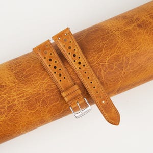 Rally Whiskey Waxed Leather Watch Strap, Handmade Rally Whiskey  Waxed Watch Strap Band 18mm 19mm 20mm 21mm 22mm 23mm 24mm