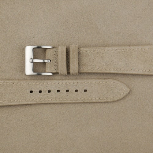 Handdn Watchstraps Beige Suede Leather Strap, Suede buy Beige Strap Watch, Suede Watch Bands 16mm 18mm 19mm 20mm 21mm