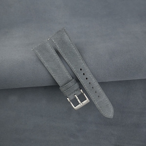 Handdn Watchstraps Dark Graphite Grey Quick Release Strap, Suede Graphite Grey Strap Watch, Suede Watch Bands 16mm 18mm 19mm 20mm 21mm