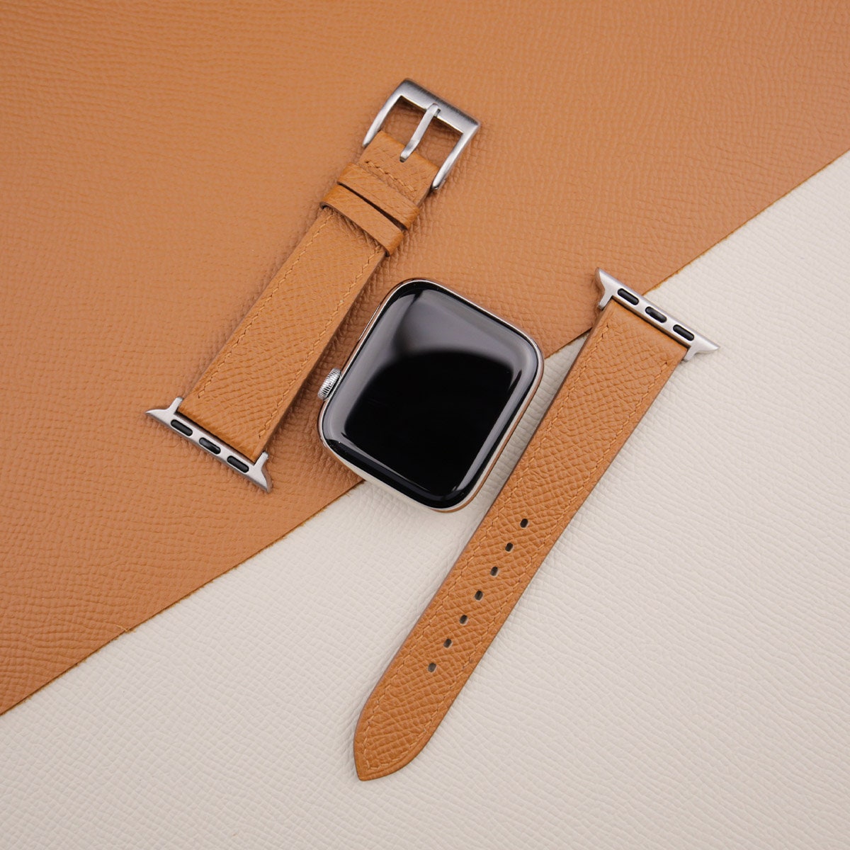 Light Brown Epsom Leather Apple Watch Band 38mm, 40mm, 41mm Light Brown Epsom Leather Apple Watch Band 38mm, 40mm, 41mm