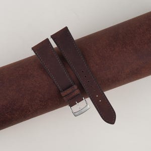 Dark Brown Pueblo Badalassi Carlo Leather Watch Strap, Handmade Pueblo Leather Watch Strap 18mm 19mm 20mm 21mm 22mm 23mm