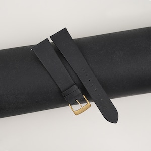 Vintage Black  Pueblo Badalassi Carlo Leather Watch Strap, Handmade Pueblo Leather Watch Strap 18mm 19mm 20mm 21mm 22mm 23mm
