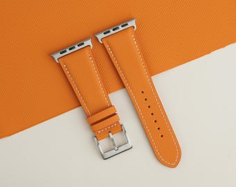 Orange Sailcloth Rubber Apple Watch Ultra Band, Orange