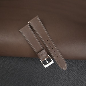 Barenia Dark Brown Strap Band, Barenia Dark Brown Leather Strap Watch, Barenia Leather Strap Band 16mm 18mm 19mm 20mm 21mm