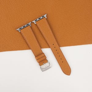 Handmade Golden Peccary Leather Apple Watch Band 38mm, 40mm, 41mm, 42mm, 44mm, 45mm For All Series custom