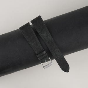 Aquamarine Blue Habana Leather Watch Strap, Handmade Habana Leather Watch Strap 18mm 19mm 20mm 21mm 22mm 23mm