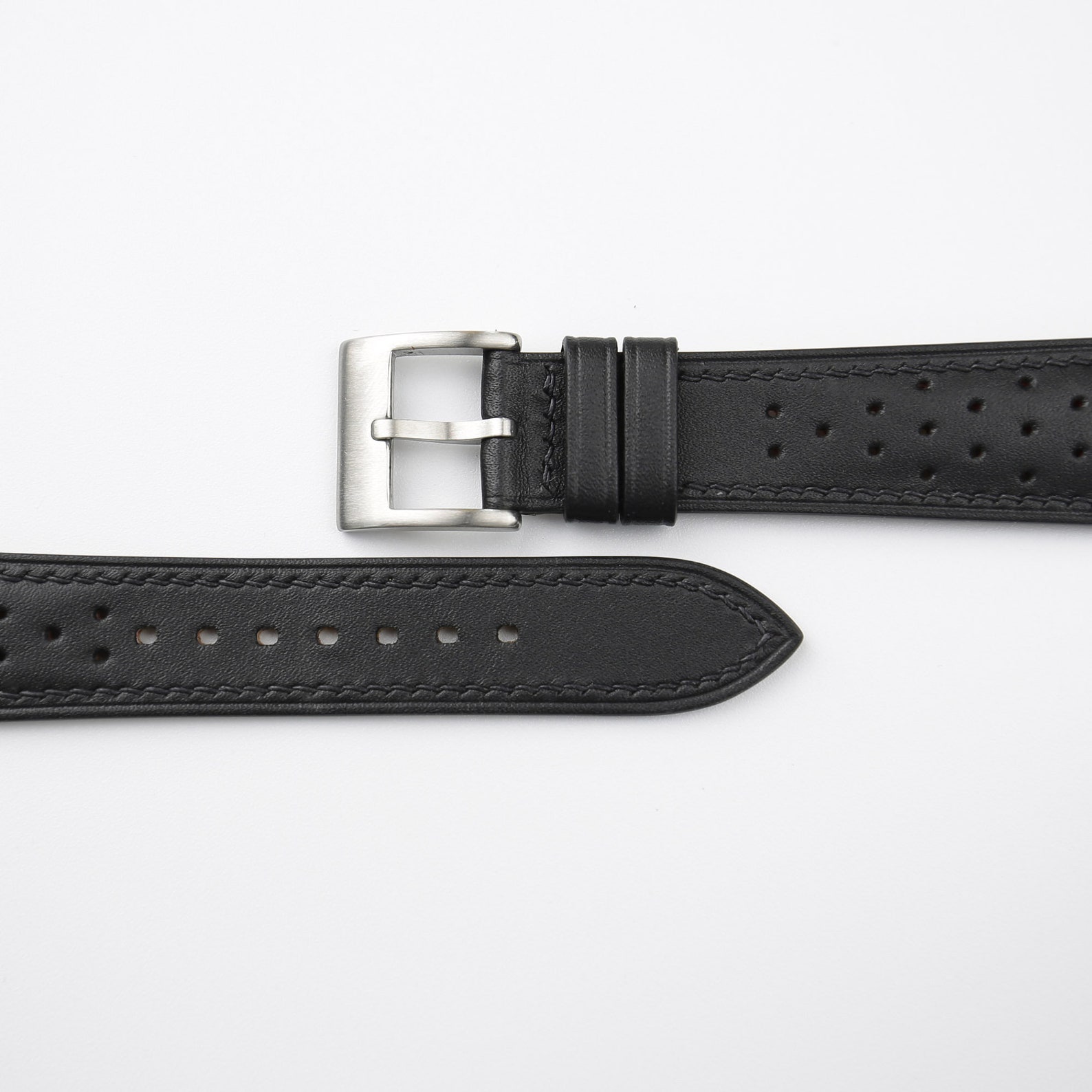 Calfskin Swift Black Rally Leather Strap Bands, Handmade Rally Black ...