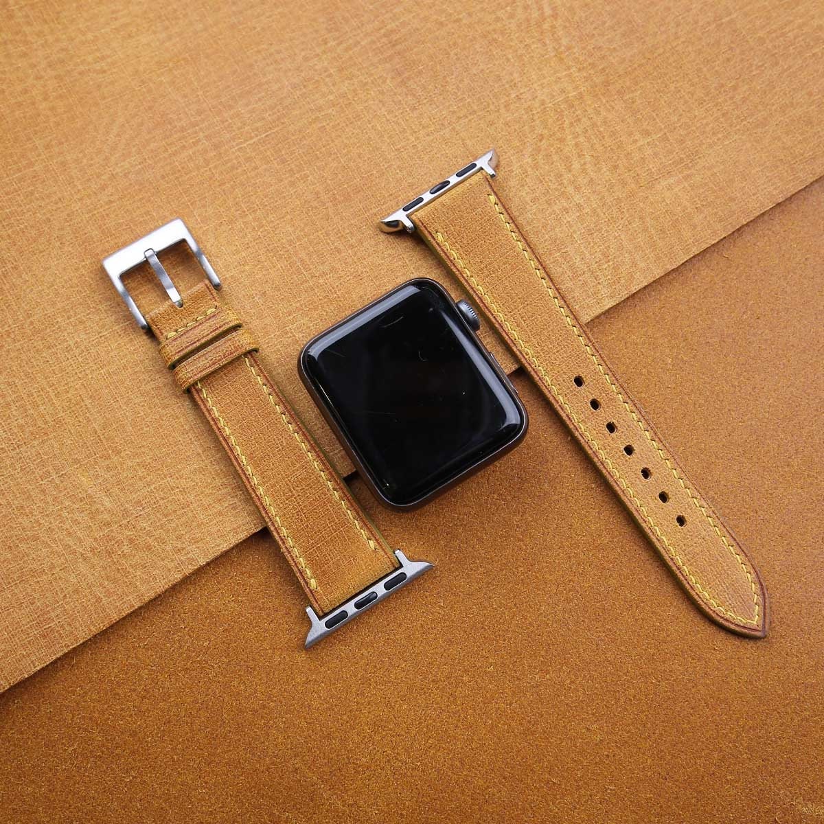 Patina Golden Vachetta Leather Apple Watch Band