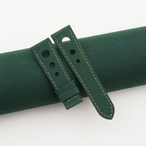 Forest Rally Canvas Leather Watch Strap, Handmade Forest Rally Leather  Watch Strap, Forest Rally Strap Watch 16mm - 24mm