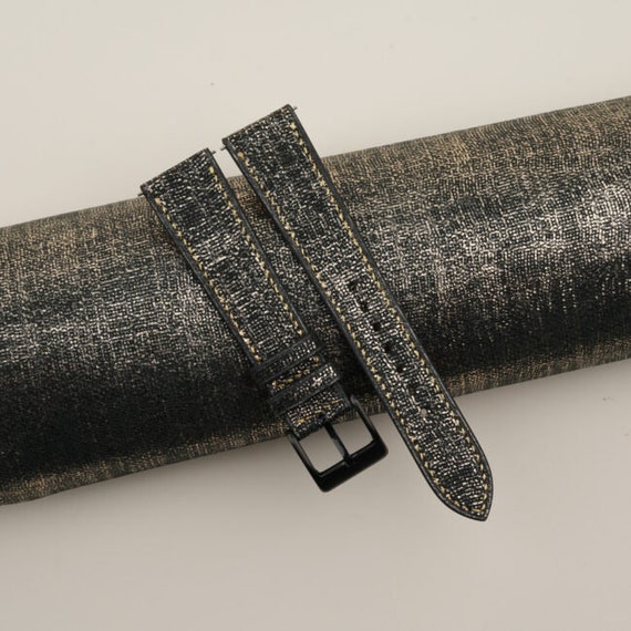 Handmade Golden Light Calfskin Leather Watch Strap, Custom Size