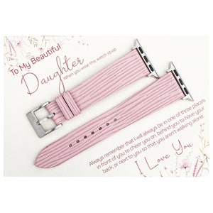 Epi Leder Uhrenarmband Geschenk für Tochter Geburtstag Graduate Apple Watch 38 mm 40 mm 44 mm Band 16 mm 17 mm 18 mm 20 mm 22 mm mit schöner Geschenkkarte