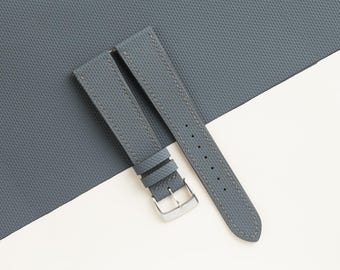 Dark Grey Sailcloth Rubber Watch Strap, Handmade Rubber Bands 16mm 19mm 18mm 20mm 22mm 23mm