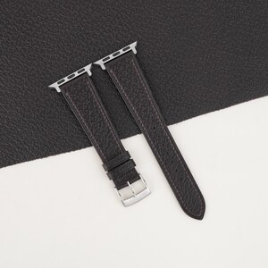 Handmade Chocolate Peccary Leather Apple Watch Band 38mm, 40mm, 41mm, 42mm, 44mm, 45mm For All Series custom