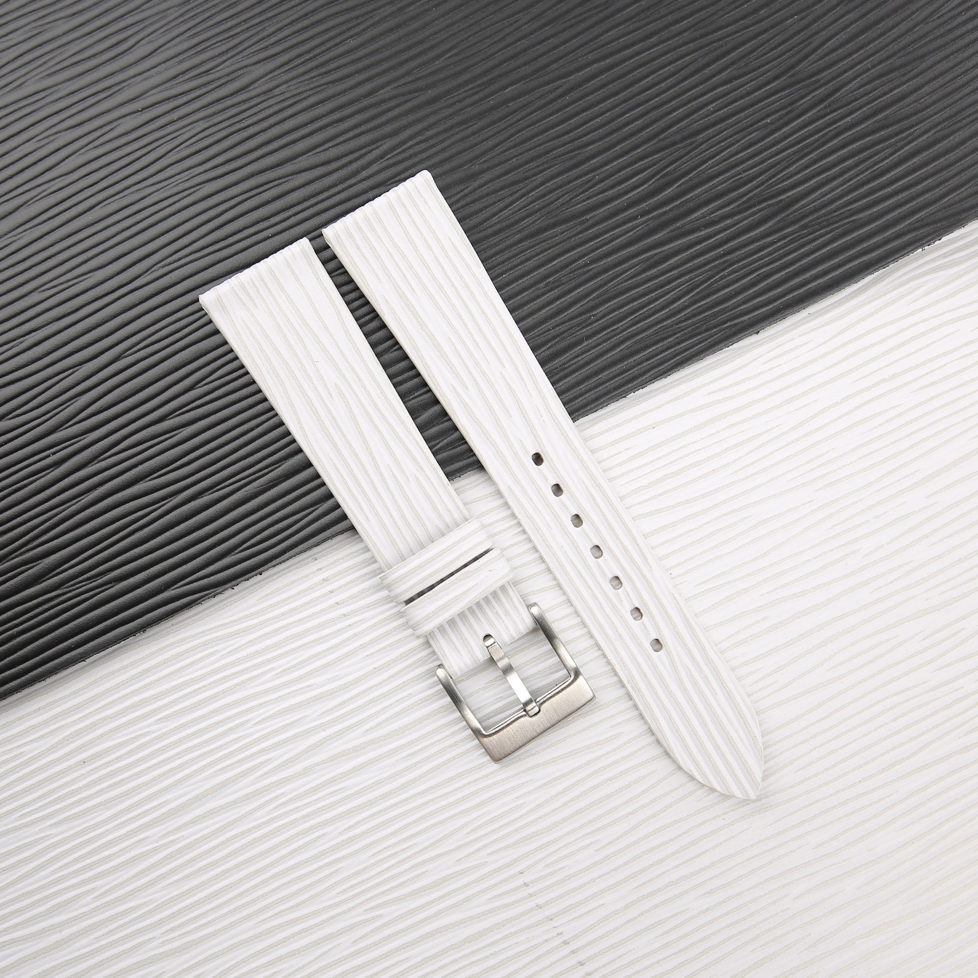 White-red epi leather watch strap HDCLE78