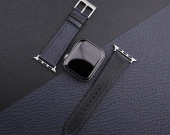 Handmade Two Tone Epsom Leather Apple Watch Band