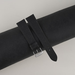 Black Pueblo Badalassi Carlo Leather Watch Strap, Handmade Pueblo Leather Watch Strap 18mm 19mm 20mm 21mm 22mm 23mm