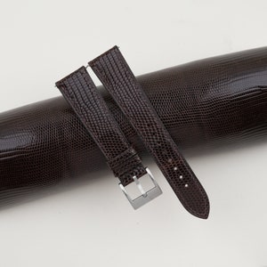 Handdn Watchstraps Lizard Dark Brown Quick Release Strap, Dark Brown Lizard Leather Watch Strap, Lizard Leather Watch 16mm 18mm 20mm 22mm