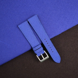 Handdn Watchstraps Handmade Slim Sailcloth Watch Strap Blue, Sailcloth Blue Strap Bands 18mm 20mm 22mm Customize any size