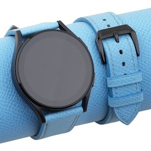 Handmade Miami Epsom leather Samsung watch band compatible with Samsung Galaxy Watch 3 4 5 6 Active 1 2 Band Men Women personalization