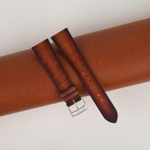 Patina Brown Vachetta Leather Watch Strap, Handmade Vachetta Watch Strap Band 18mm 19mm 20mm 21mm 22mm 23mm 24mm