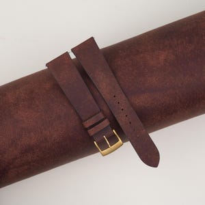 Vintage Dark Brown Pueblo Badalassi Carlo Leather Watch Strap, Handmade Pueblo Leather Watch Strap 18mm 19mm 20mm 21mm 22mm 23mm