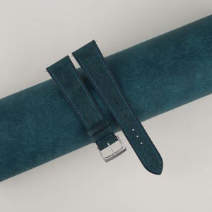 Navy Pueblo Badalassi Carlo Leather Watch Strap, Handmade Pueblo Leather Watch Strap 18mm 19mm 20mm 21mm 22mm 23mm
