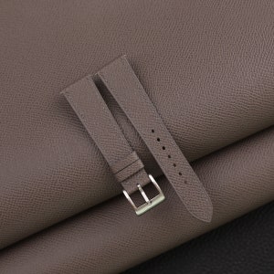 Graphite Grey Epsom Leather Watch Strap, Graphite Grey Epsom Leather Handmade Watch Strap, Epsom Strap Watch 16mm - 24mm
