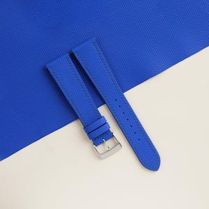 Blue Sailcloth Rubber Watch Strap, Handmade Rubber Bands 16mm 19mm 18mm 20mm 22mm 23mm