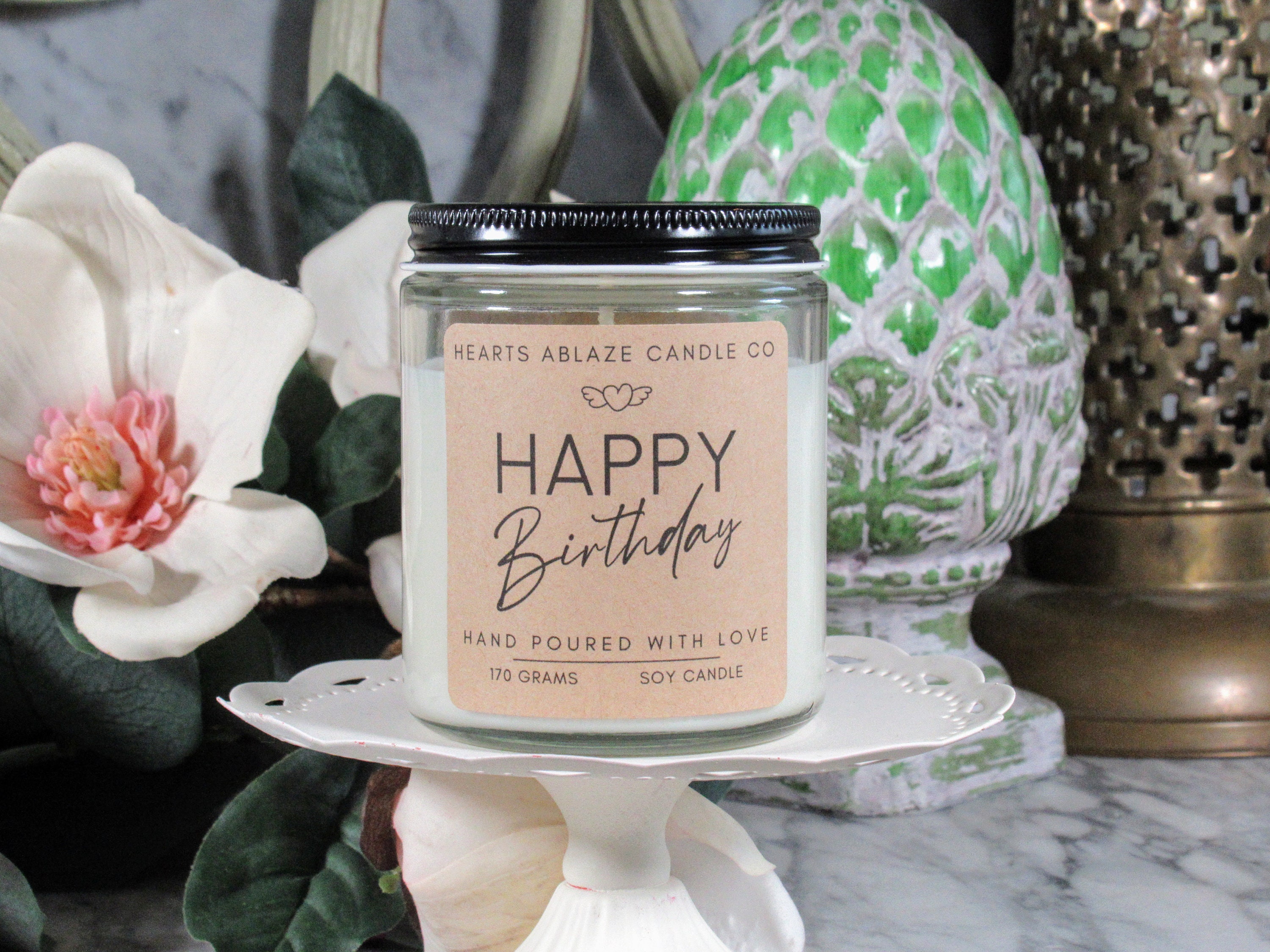 Happy Birthday Candle Soy Candle Luxury Scented Candle Etsy