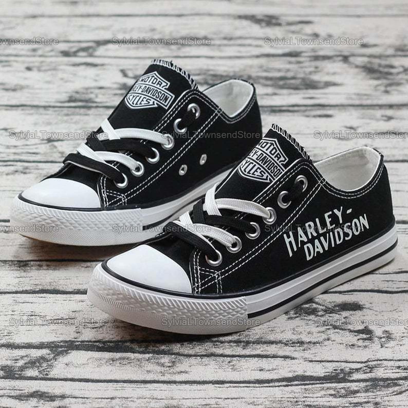 Harley Davidson Lowtop Canvas Sneakers Harley Racing Moto Etsy