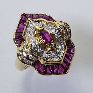 Exquisiter unbehandelter Rubin Ring 2,2 ct., 750 Gold, Brillanten, Meisterarbeit