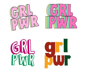 Girl Power SVG Bundle, PNG for Sublimation, Grlpwr png, Girl Power clipart, Sticker SVG, Tshirt Design, Sublimation Design, Print on Demand