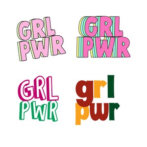Mädchen Power SVG Bundle, PNG für Sublimation, Grlpwr Png, Girl Power Clipart, Aufkleber SVG, Tshirt Design, Sublimation Design, Druck auf Anfrage