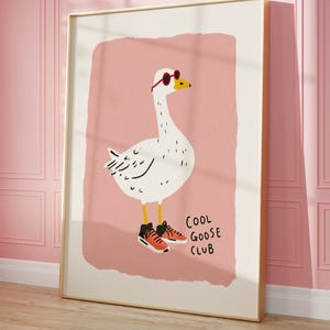 Funny Goose in Sneakers Art Print – Whimsical Nursery Decor (Digital Download)