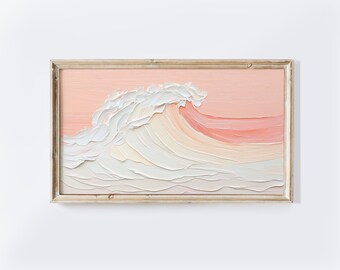 Textured Wave Frame TV Art: Abstract Minimalist Decor (Digital Download)