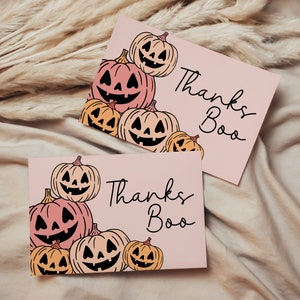 Tarjetas de agradecimiento de Halloween Tarjetas de agradecimiento comerciales Boo Spooky Impresas Embalaje a granel Suministros