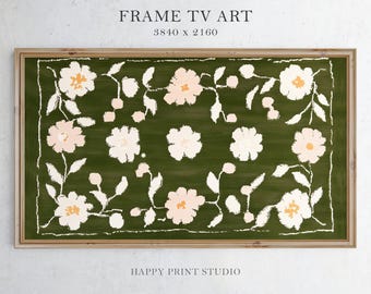 Bloemen lente frame tv-kunst: Cottagecore Wildflower-ontwerp (digitale download)