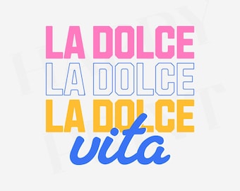 La Dolce Vita SVG PNG: Clipart de verano italiano (Descarga digital para arte de sublimación)