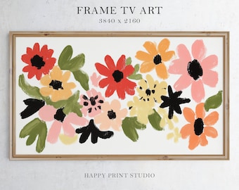 Bloemen abstracte lente frame tv-kunst: Cottagecore Decor (digitale download)