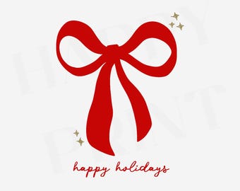 Christmas Bow PNG: Holiday Sublimation Design (Digital Download