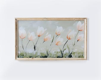 Tulip Floral Art for Samsung Frame TV: Spring Pastel Artwork (Digital Download)