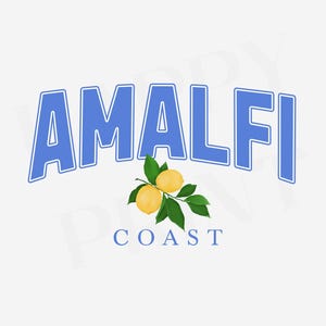 Amalfi Coast PNG | Summer Vacation Clipart | Digital Download Sublimation Design | Italy T-Shirt Graphic | Lemon Aesthetic Art