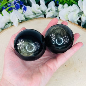 Gold Sheen Obsidian Sphere | Scrying | Crystal Ball | 58mm