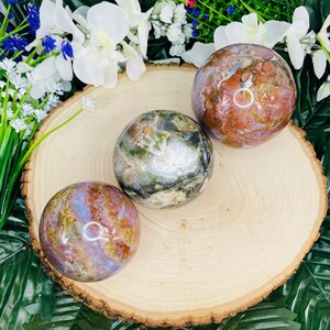 Large Ocean Jasper Sphere | Crystal Ball | 3+ inches