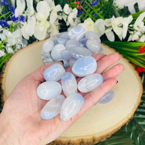 Blue Chalcedony Tumble | Meditation Stone | Pocket Stone